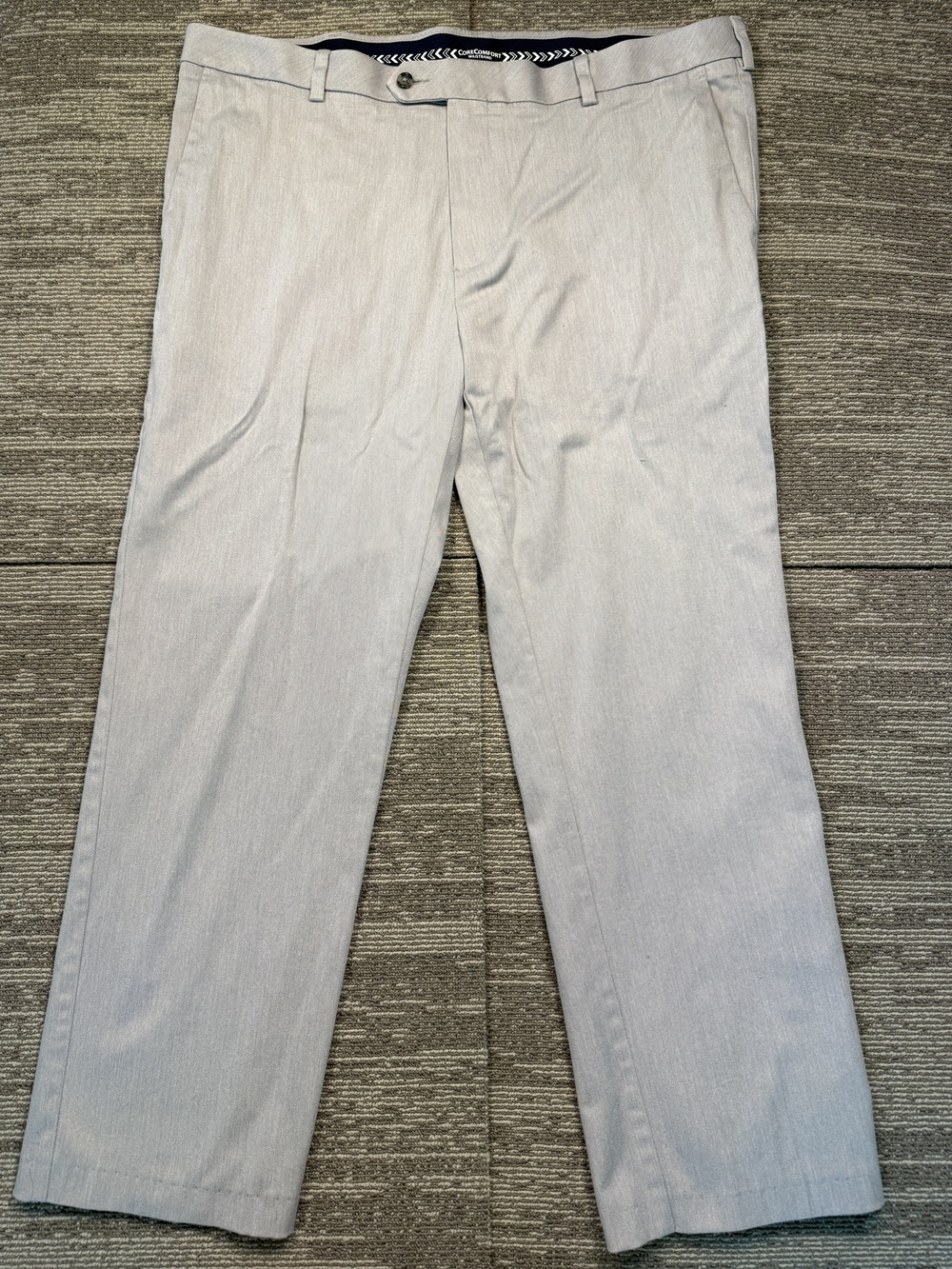Roundtree & Yorke TravelSMART Pants Mens 42x32 Gray Chino Flat Front Straight